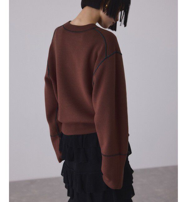 ADAM ET ROPE'「バイカラーリバーシブルニットプルオーバー」|ニット・セーター|