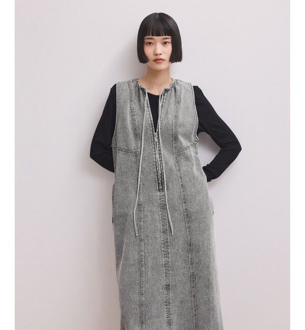 ADAM ET ROPE'「【WEB限定】ドロストネックデニムワンピース」|ワンピース|