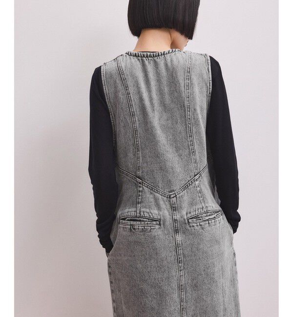 ADAM ET ROPE'「【WEB限定】ドロストネックデニムワンピース」|ワンピース|