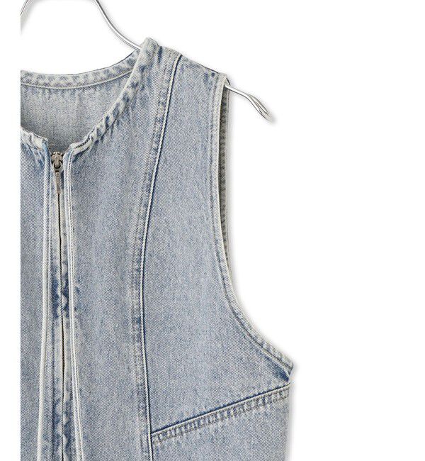 ADAM ET ROPE'「【WEB限定】ドロストネックデニムワンピース」|ワンピース|