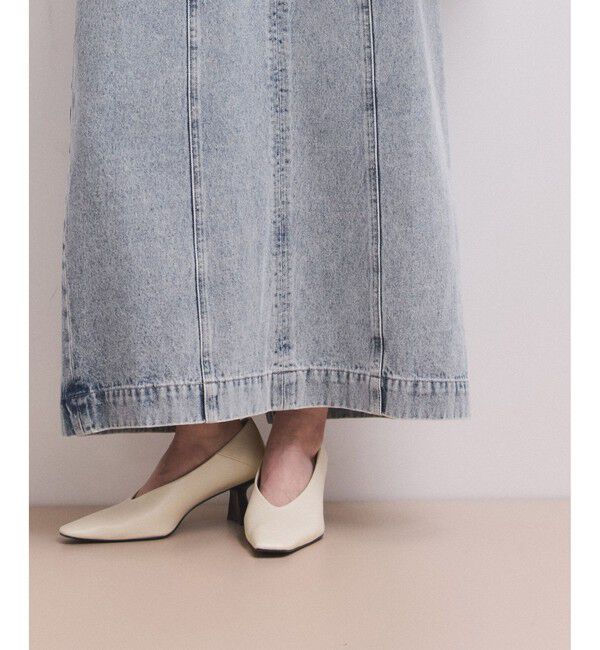 ADAM ET ROPE'「【WEB限定】ドロストネックデニムワンピース」|ワンピース|