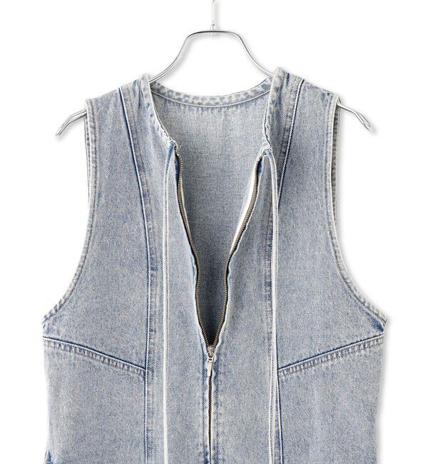 ADAM ET ROPE'「【WEB限定】ドロストネックデニムワンピース」|ワンピース|