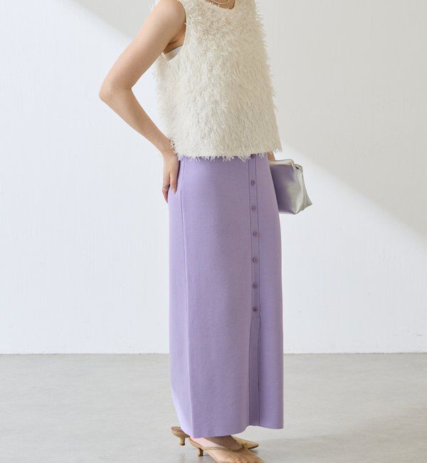  「【前後2WAY】センターボタンニットスカート」|スカート|