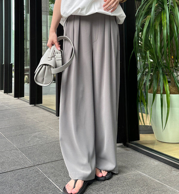  「【累計販売数3万枚突破/23色4サイズ展開！】タックワイドパンツ」|チノ|