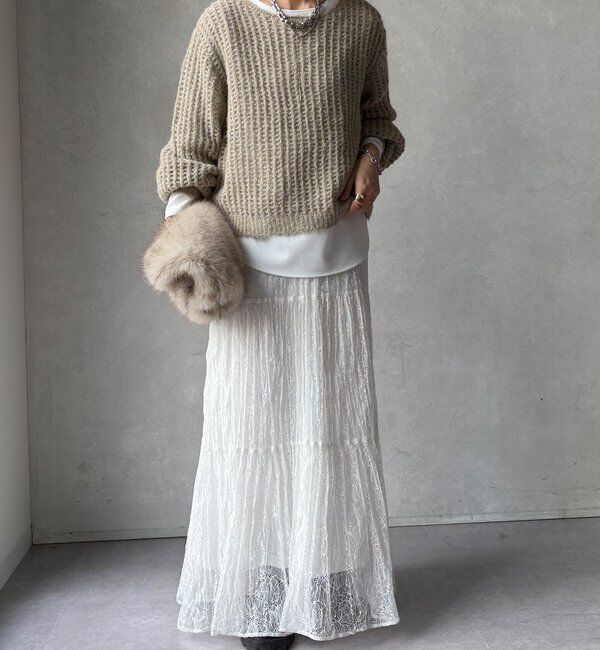  「【WEB限定】メッシュニットプルオーバー＋インナーセット」|ニット・セーター|