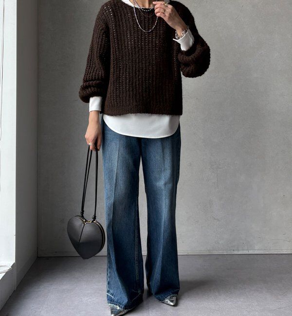  「【WEB限定】メッシュニットプルオーバー＋インナーセット」|ニット・セーター|