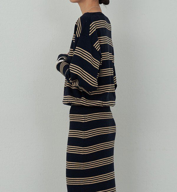  「【手洗い可】【HERITANOVUM】ボーダーニットワンピース」|ワンピース|