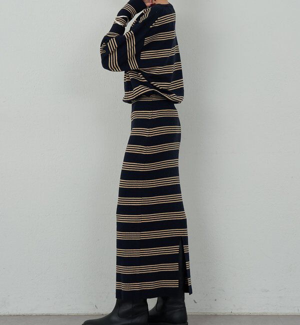  「【手洗い可】【HERITANOVUM】ボーダーニットワンピース」|ワンピース|