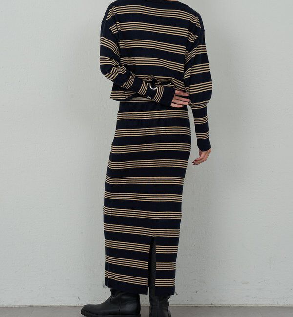  「【手洗い可】【HERITANOVUM】ボーダーニットワンピース」|ワンピース|