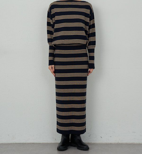  「【手洗い可】【HERITANOVUM】ボーダーニットワンピース」|ワンピース|