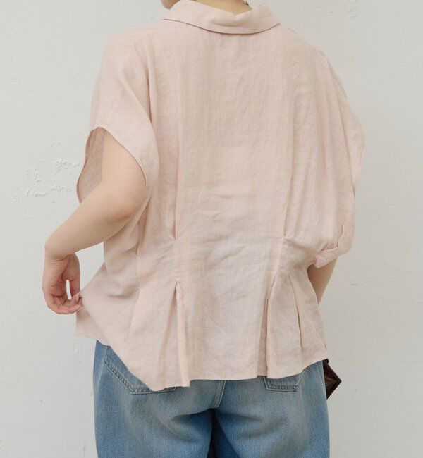  「【WEB限定】ハーフスリーブウエストシェイプシャツ」|シャツ・ブラウス|