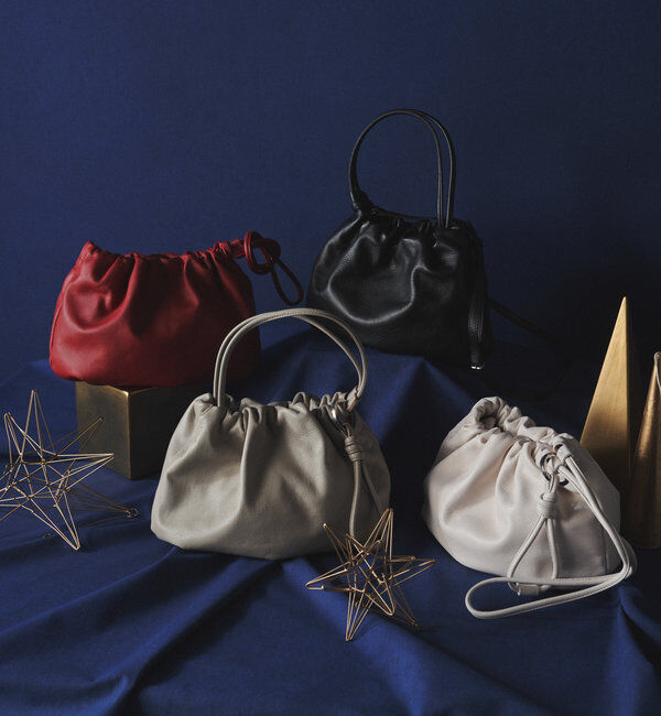  「レザー巾着4WAYショルダーバッグ」|ショルダー・メッセンジャー|