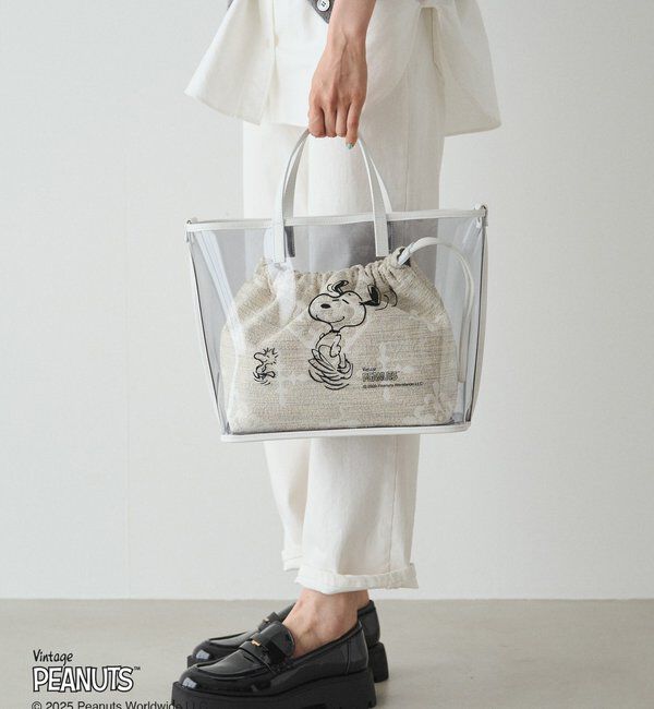  「【再値下げ】《PEANUTS&times;russetコラボ》クリアトート&times;巾着セットバッグ」|トートバッグ|