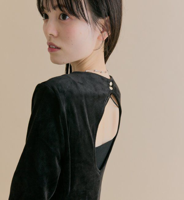  「[森川企画]バックオープンベロアワンピース」|ワンピース|