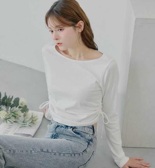  「ラインストーンロゴロンT」|Tシャツ・カットソー|