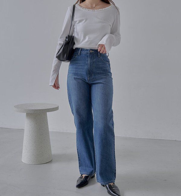  「【新色/人気アイテムがアップグレード】13ozハイウエストストレートデニム」|デニム|