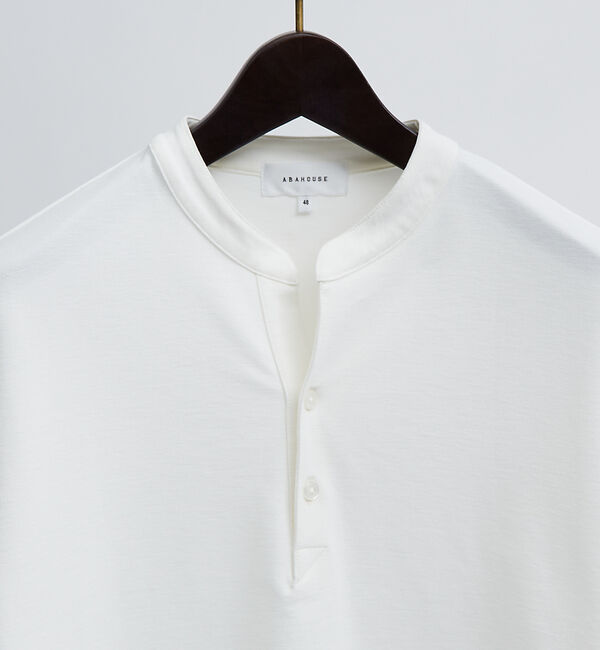 ABAHOUSE「【接触冷感】Vネック スキッパーTシャツ/ヘンリーネック/COVEROSS(R)」|Tシャツ・カットソー|