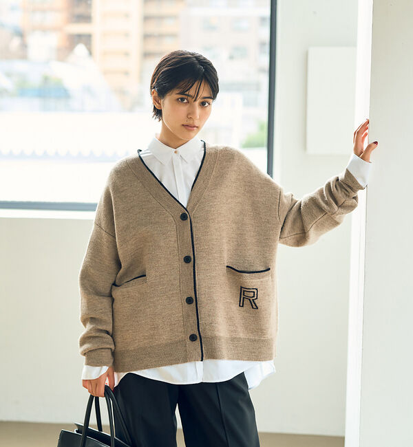 Rouge vif「バックロゴニットカーディガン」|カーディガン|