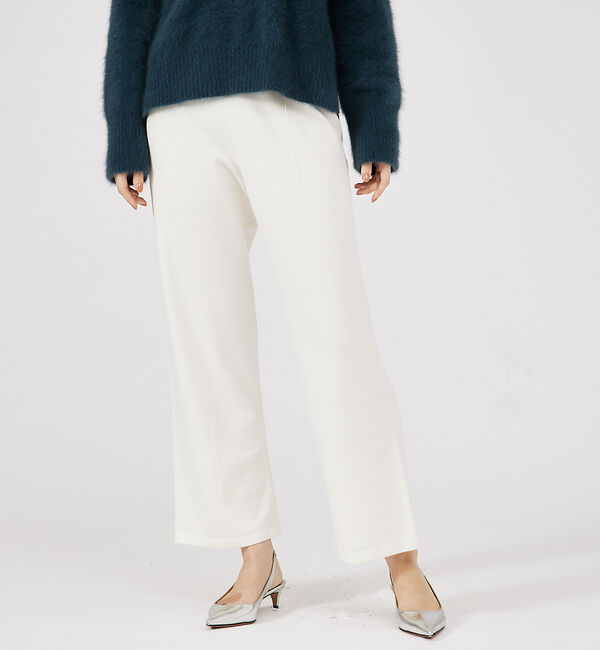 qualite「センタープレスニットパンツ」|その他|オフホワイト