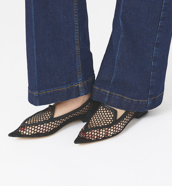 AU BANNISTER「メッシュポインテッドフラットパンプス」|パンプス|ブラック