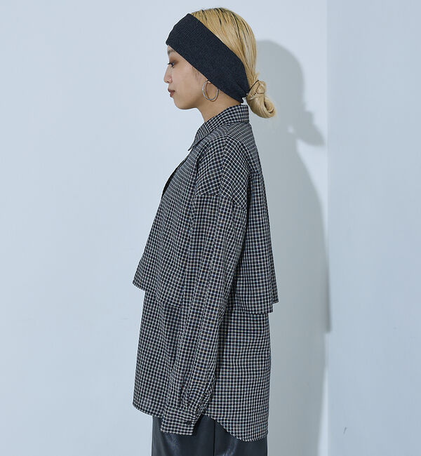 NOMINE「【ユニセックス】ロングヨーク オーバーサイズ チェックシャツ」|シャツ・ブラウス|