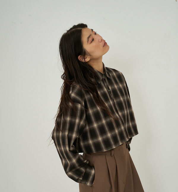 NOMINE「【ユニセックス】ロングヨーク オーバーサイズ チェックシャツ」|シャツ・ブラウス|