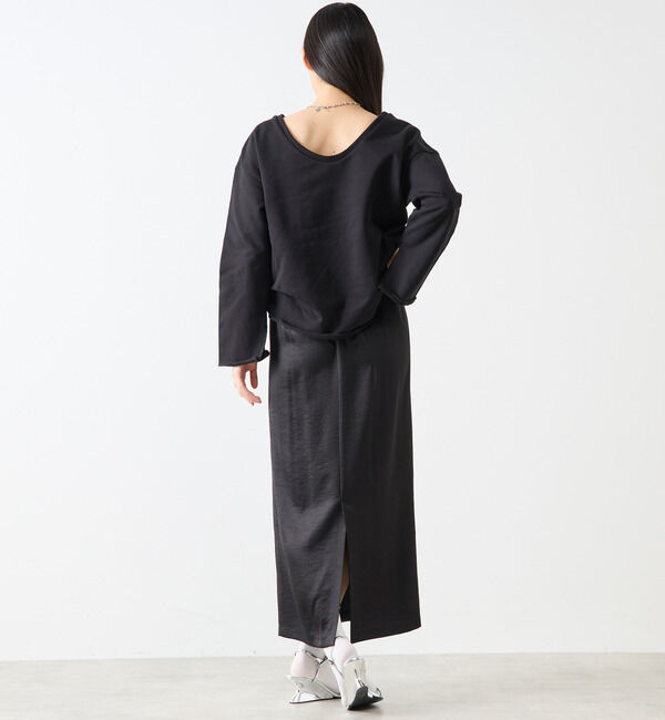 Soffitto「カットオフボートネックチュニック丈スウェット」|スウェット・ジャージ|