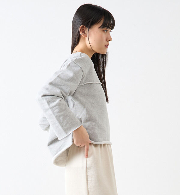 Soffitto「カットオフボートネックチュニック丈スウェット」|スウェット・ジャージ|