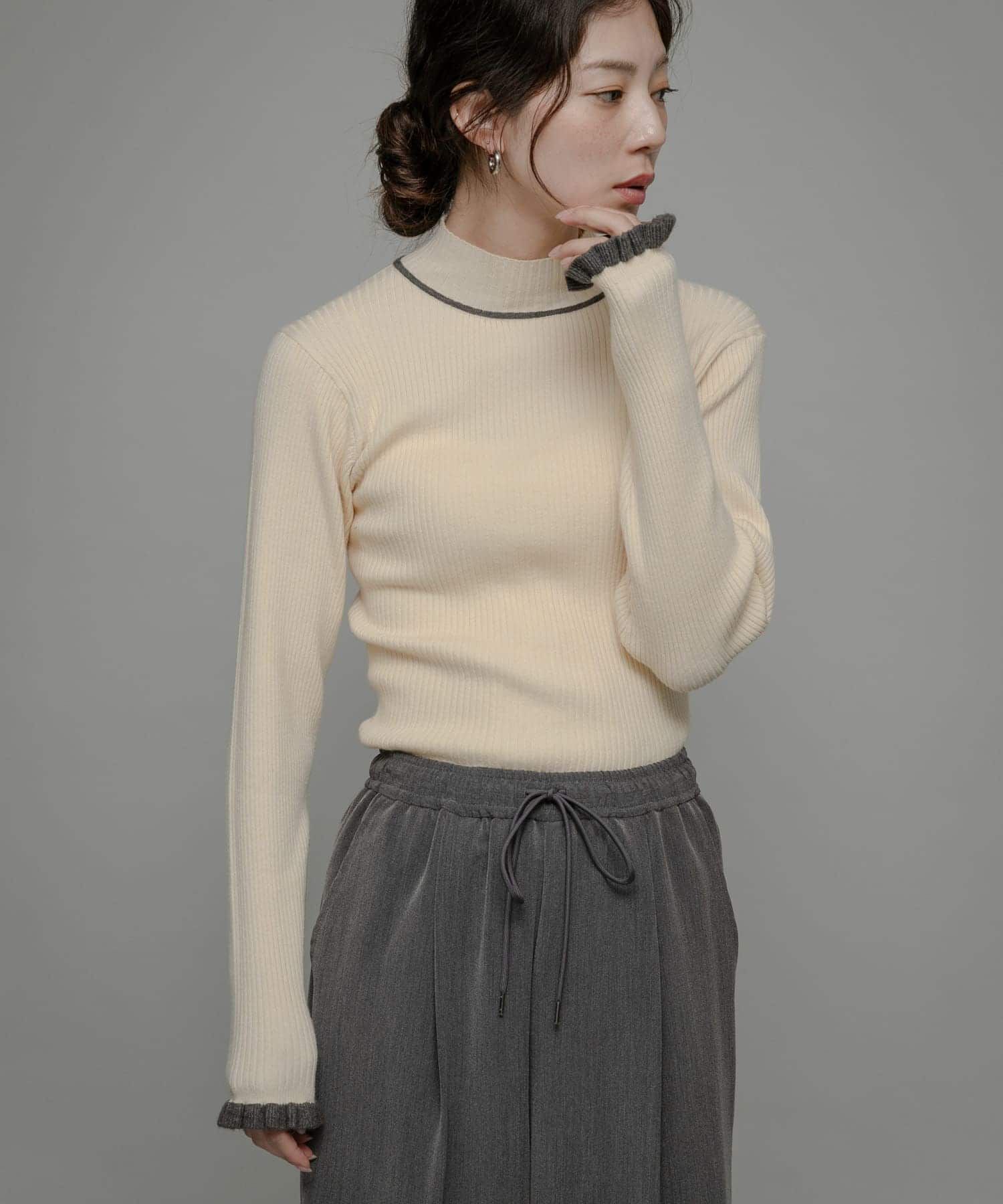 Sonny Label 「袖口フリルハイネックプルオーバー」|ニット・セーター|