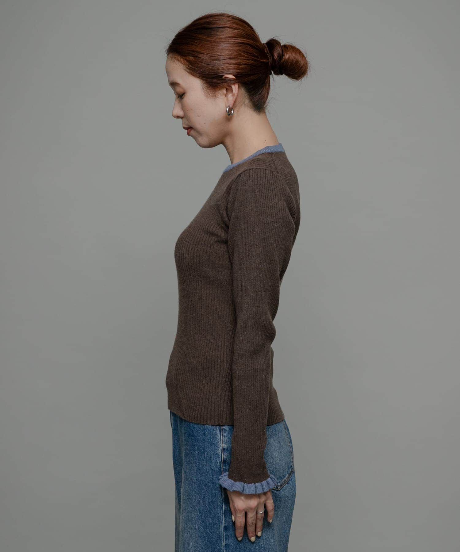 Sonny Label 「袖口フリルクルーネックプルオーバー」|ニット・セーター|