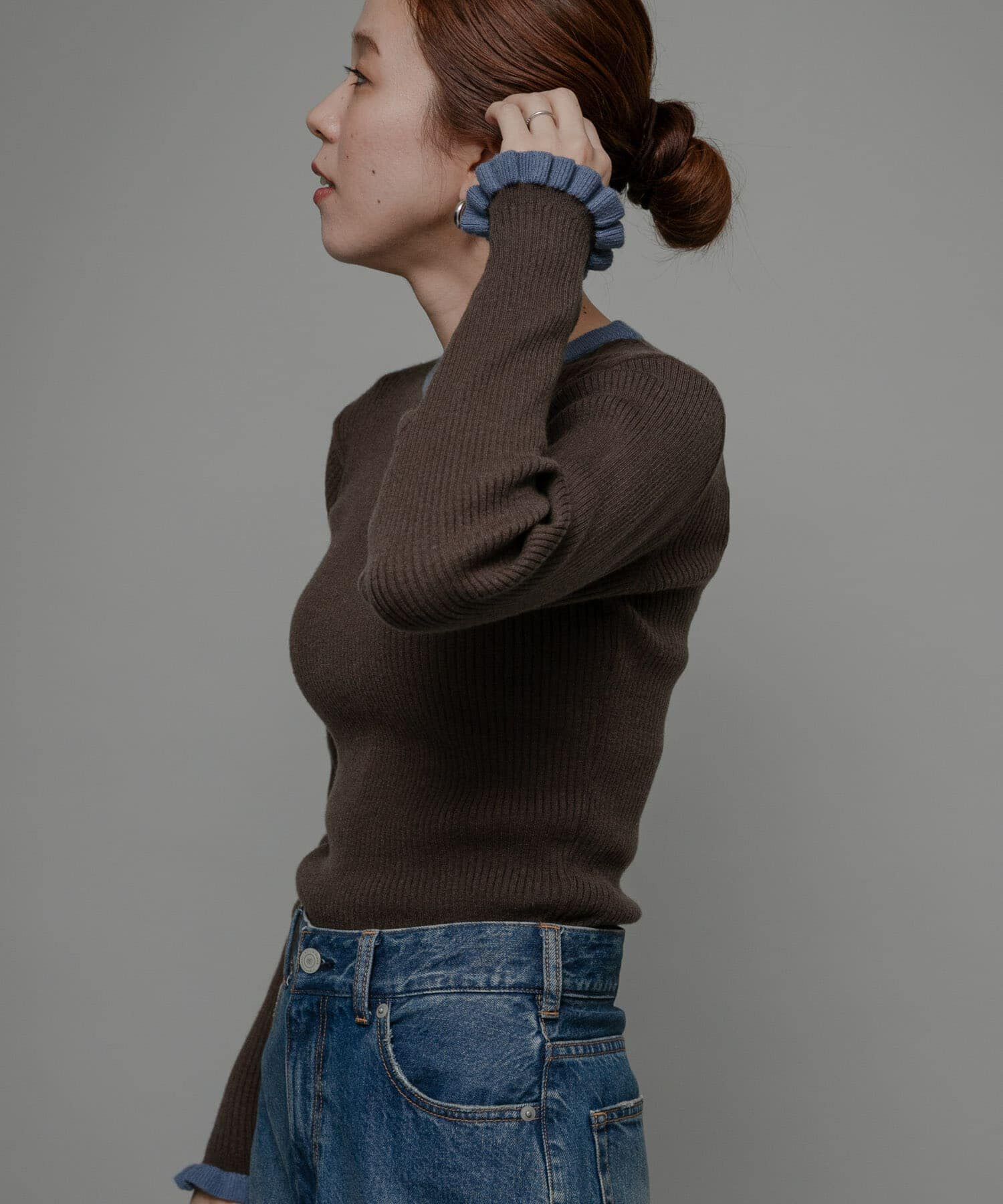 Sonny Label 「袖口フリルクルーネックプルオーバー」|ニット・セーター|