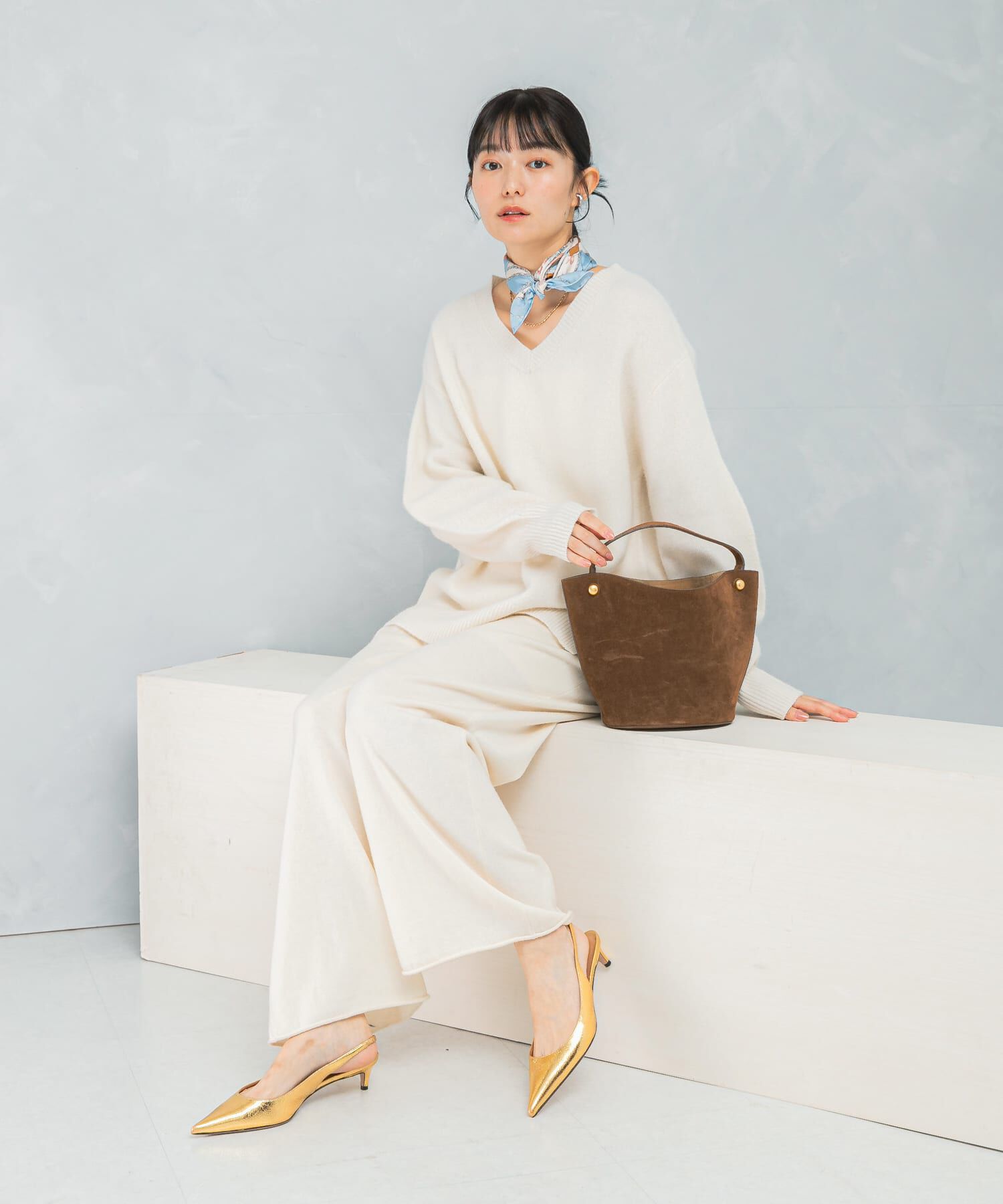 URBAN RESEARCH ROSSO「ウールカシミヤVネックニットプルオーバー」|ニット・セーター|