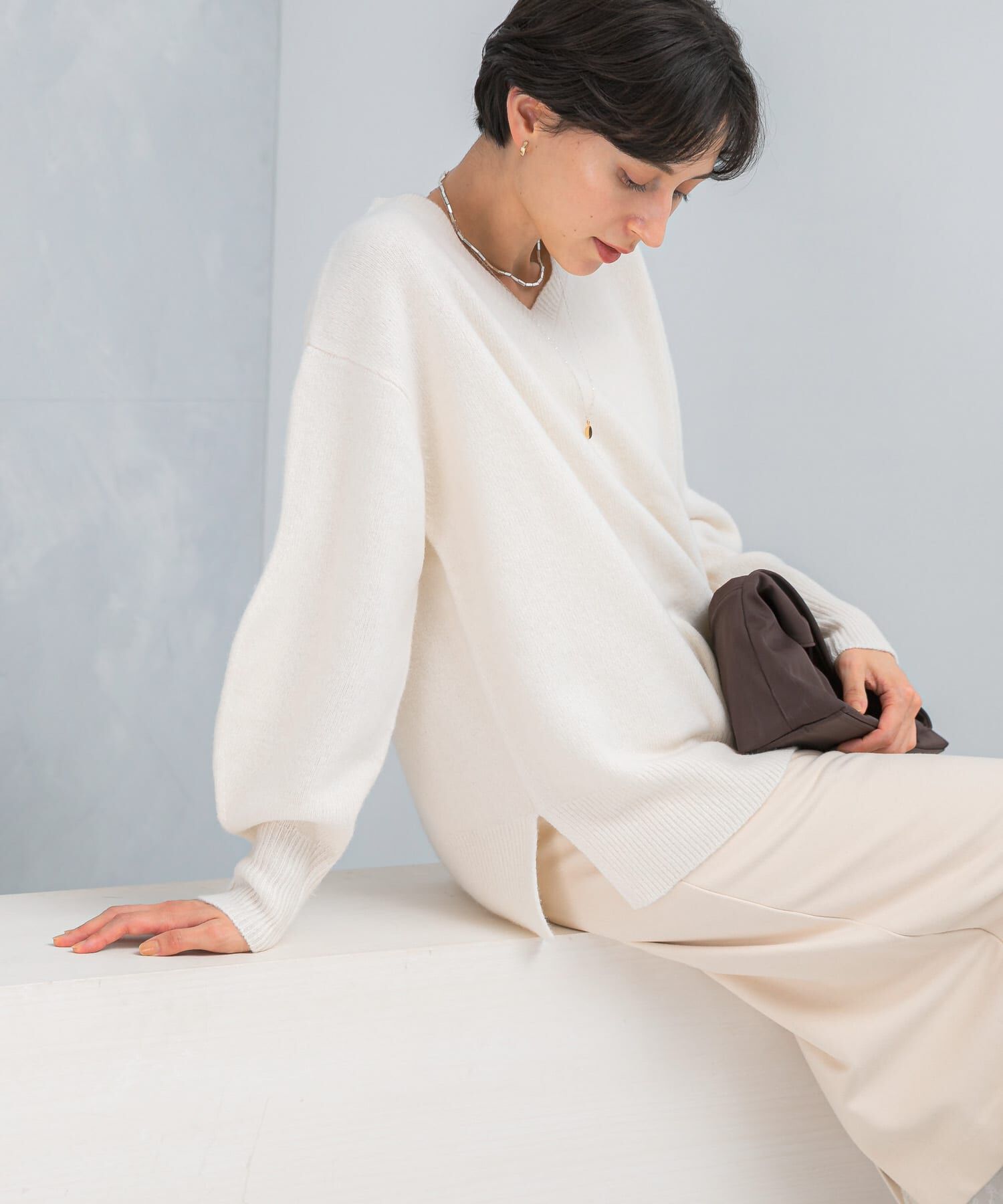 URBAN RESEARCH ROSSO「ウールカシミヤVネックニットプルオーバー」|ニット・セーター|