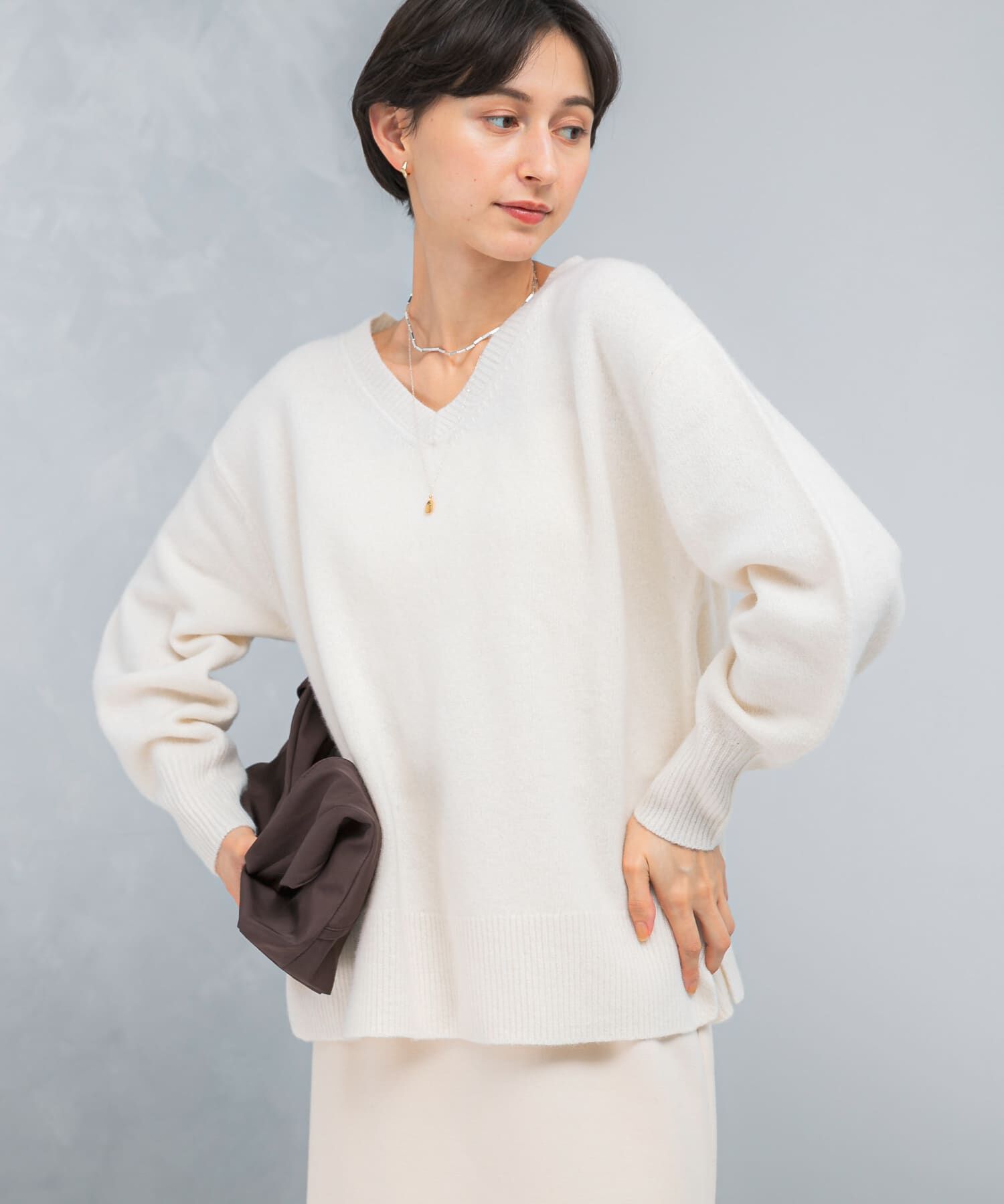 URBAN RESEARCH ROSSO「ウールカシミヤVネックニットプルオーバー」|ニット・セーター|