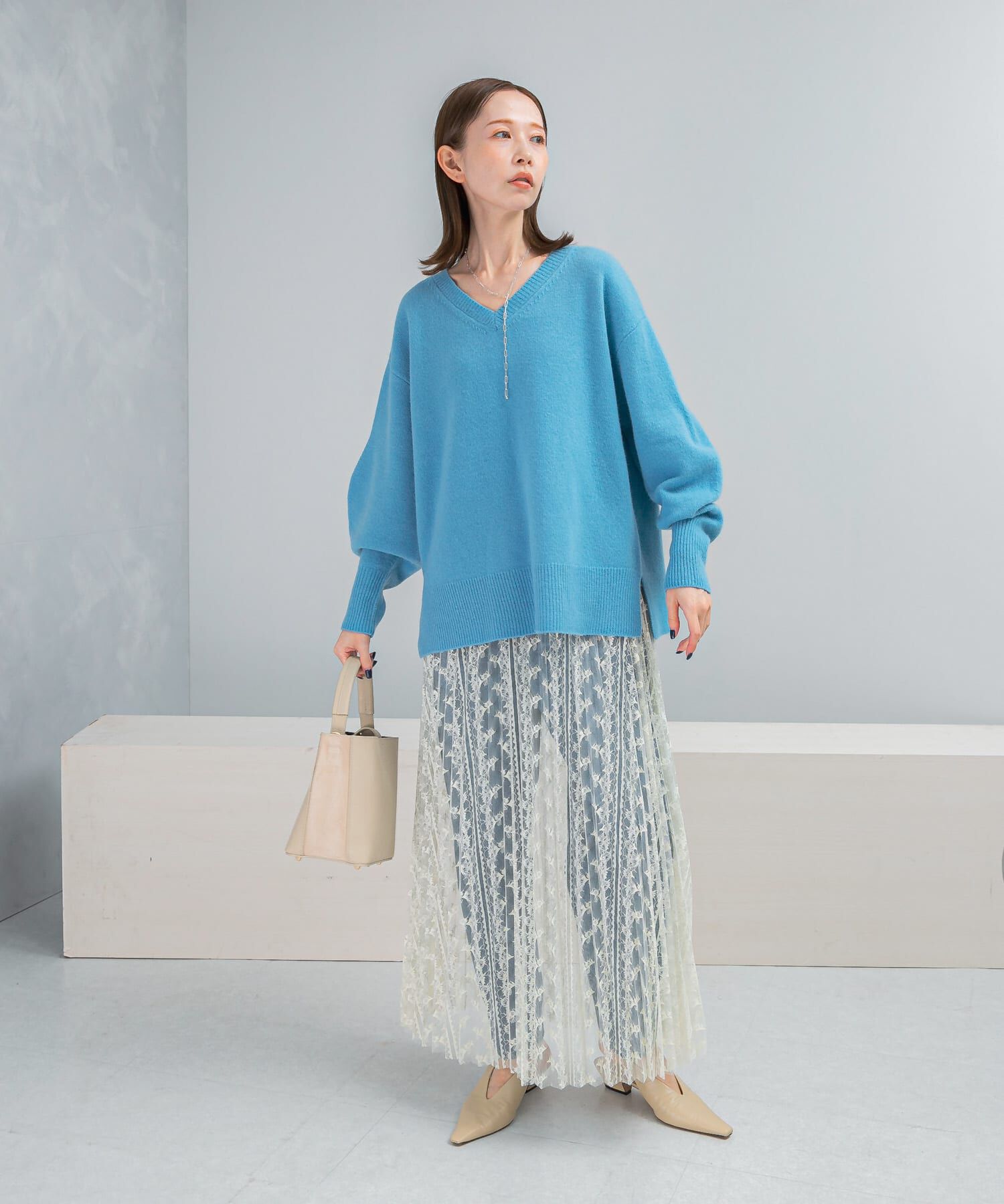 URBAN RESEARCH ROSSO「ウールカシミヤVネックニットプルオーバー」|ニット・セーター|