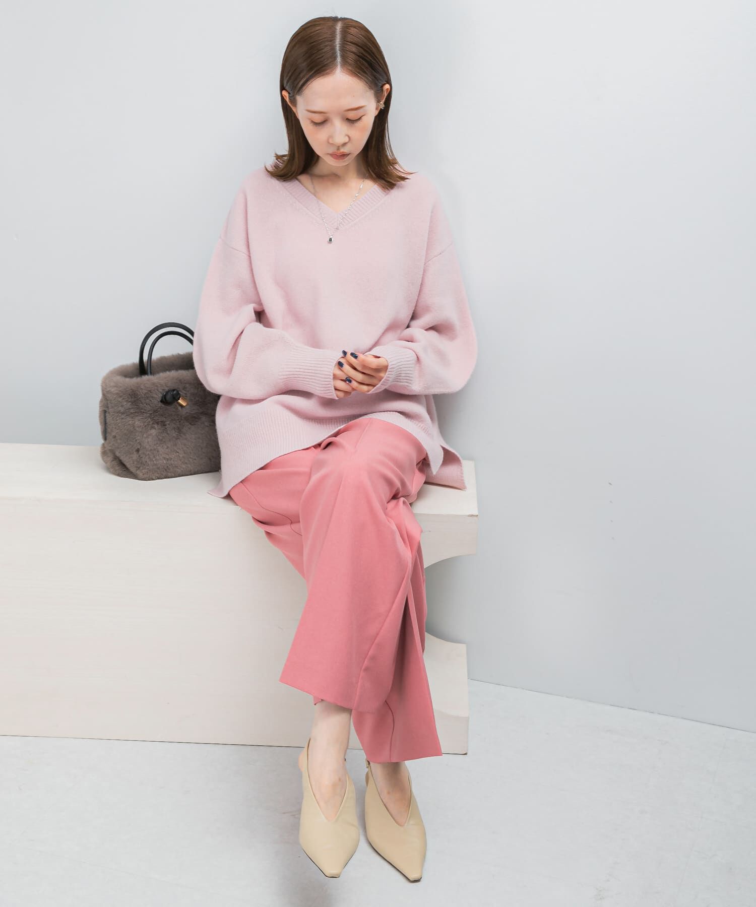 URBAN RESEARCH ROSSO「ウールカシミヤVネックニットプルオーバー」|ニット・セーター|