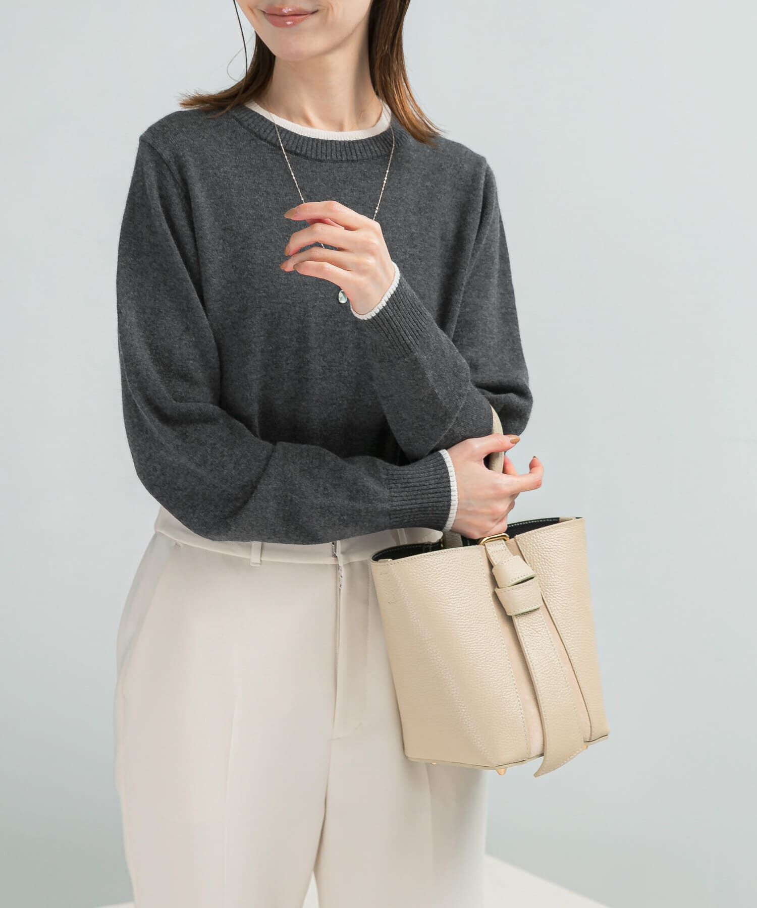 URBAN RESEARCH ROSSO「カシミヤ混バイカラーコンパクトニット」|ニット・セーター|