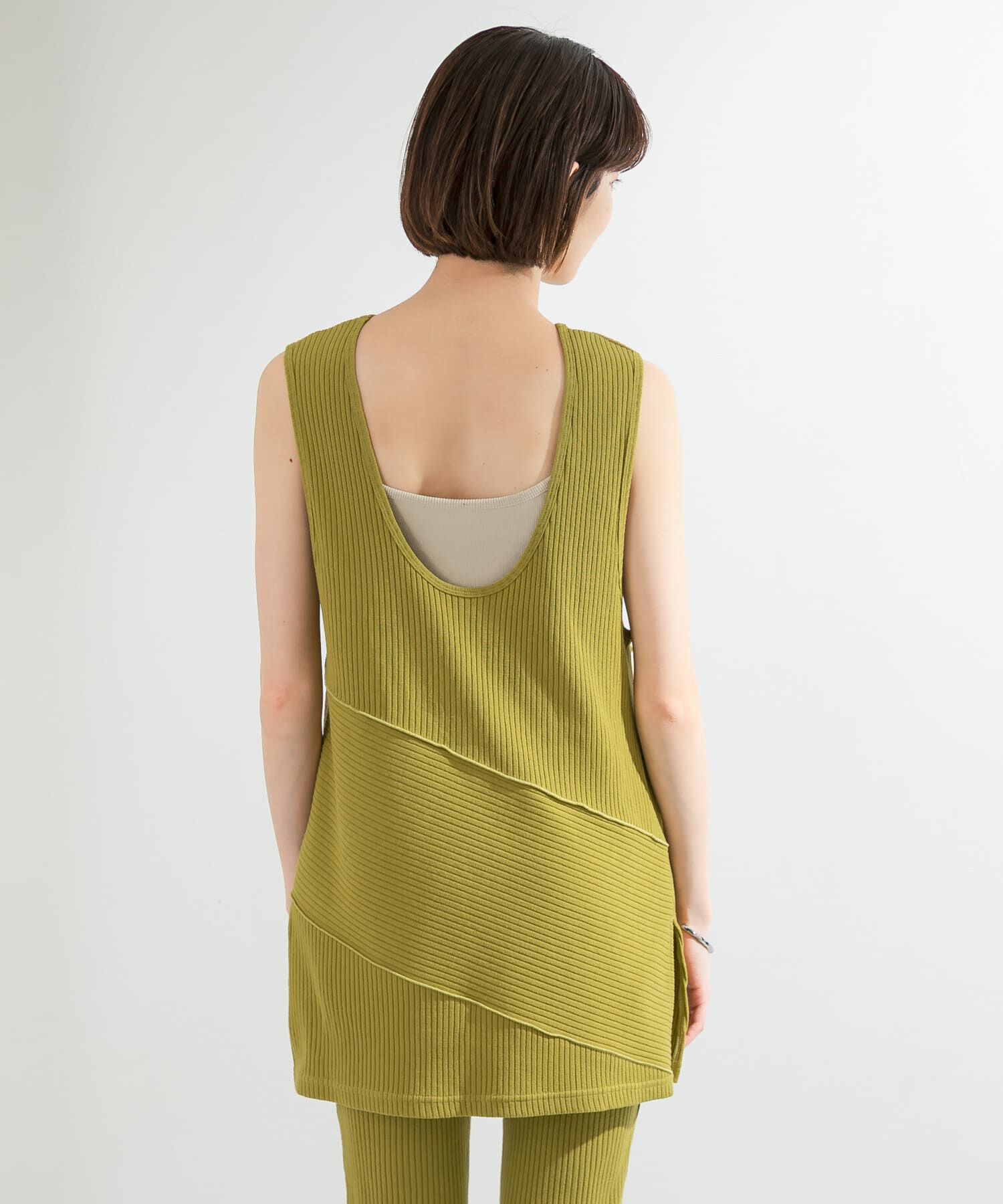  「BACKオープンメローリブタンクトップ」|タンクトップ|