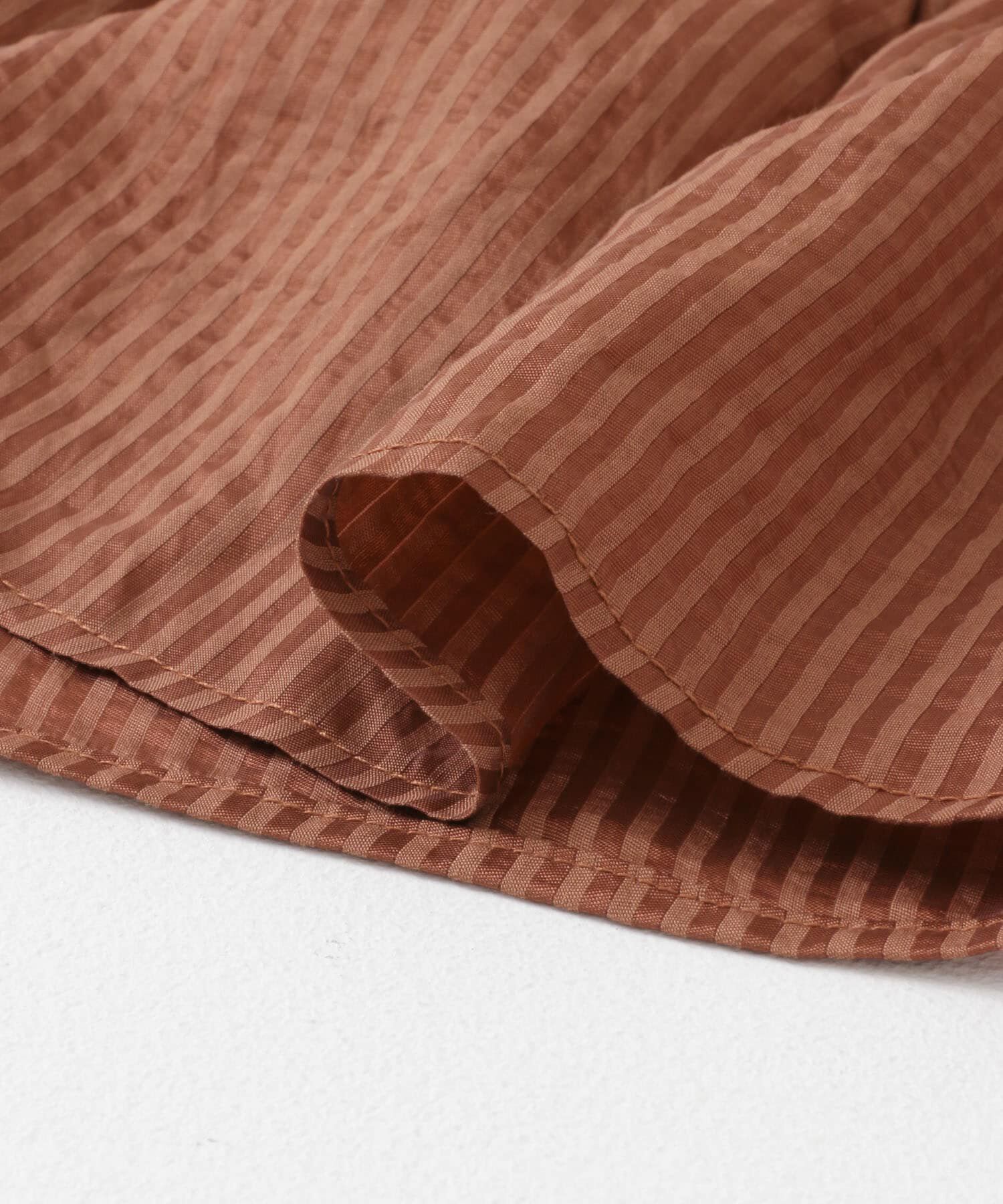  「ボリュームスリーブストライプミニワンピース」|ワンピース|