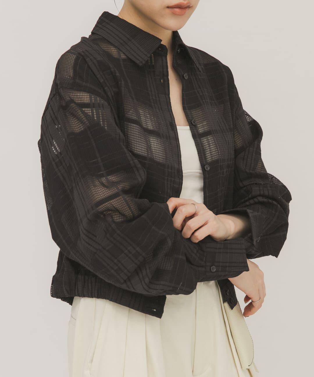  「シアーチェックコンパクトシャツ」|シャツ・ブラウス|