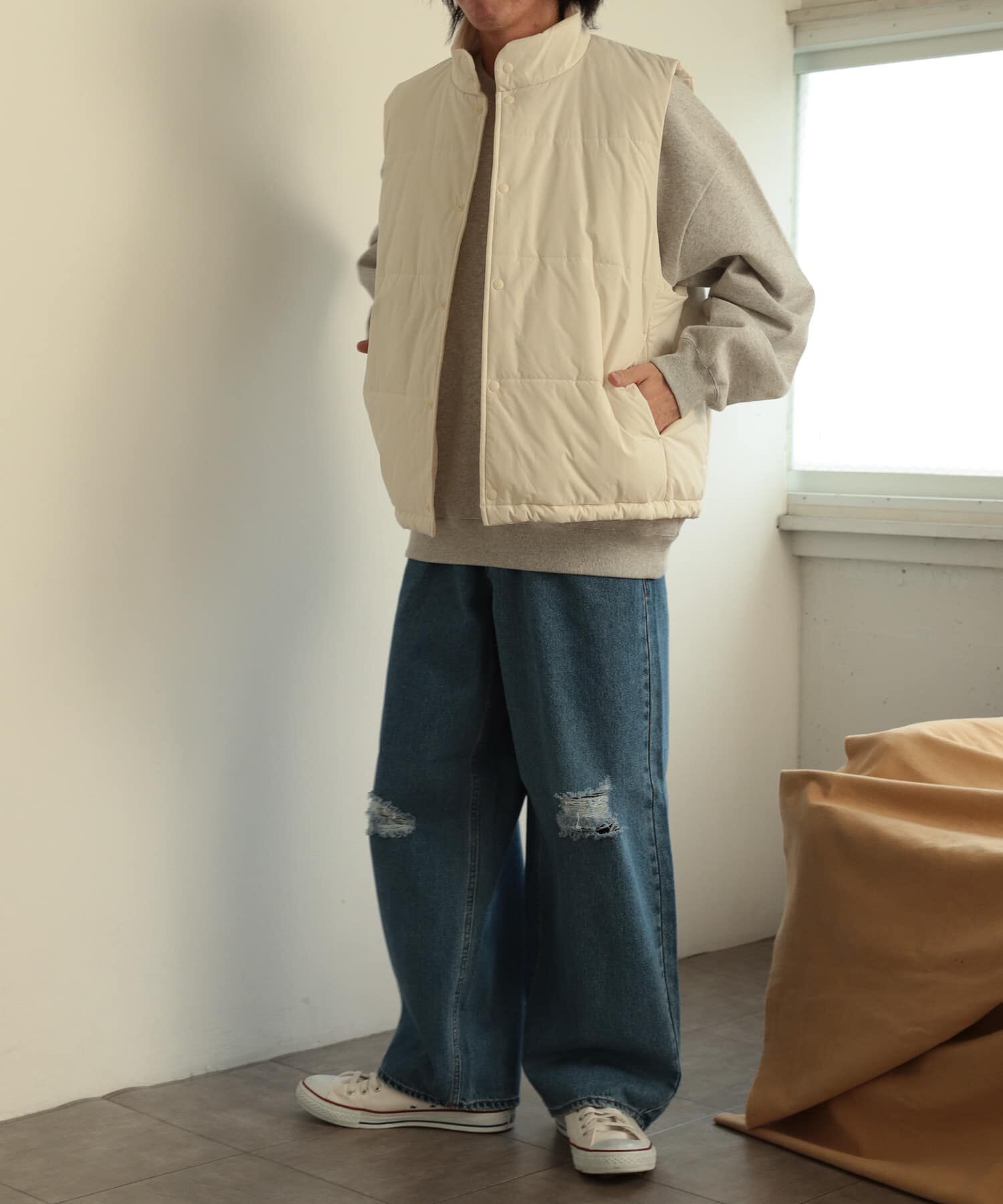 SENSE OF PLACE by URBAN RESEARCH「パデットドローコードツキベスト」|ダウンベスト・ベスト|