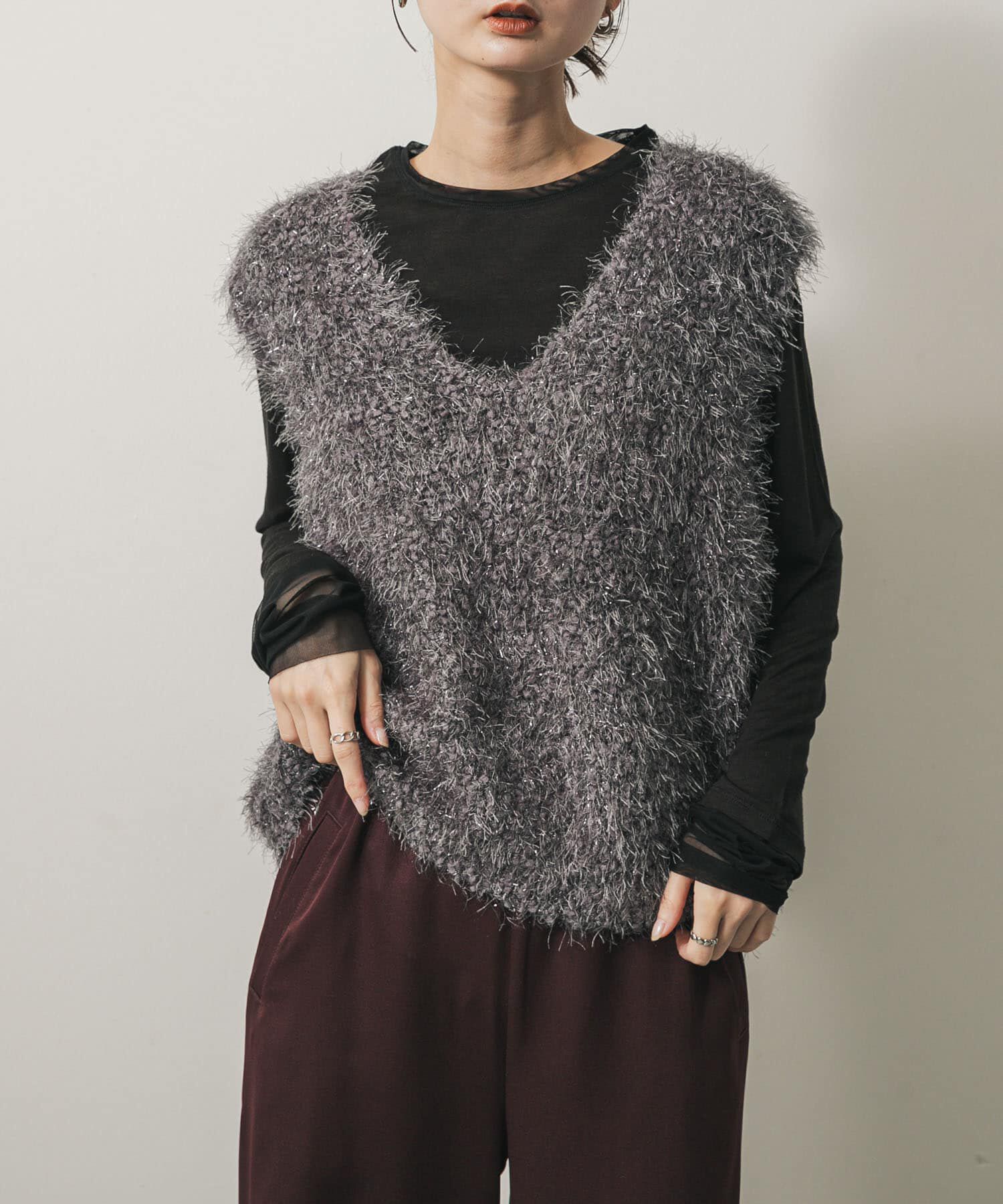 SENSE OF PLACE by URBAN RESEARCH「モールフェザーニットベスト」|ベスト・ジレ|チャコールグレー