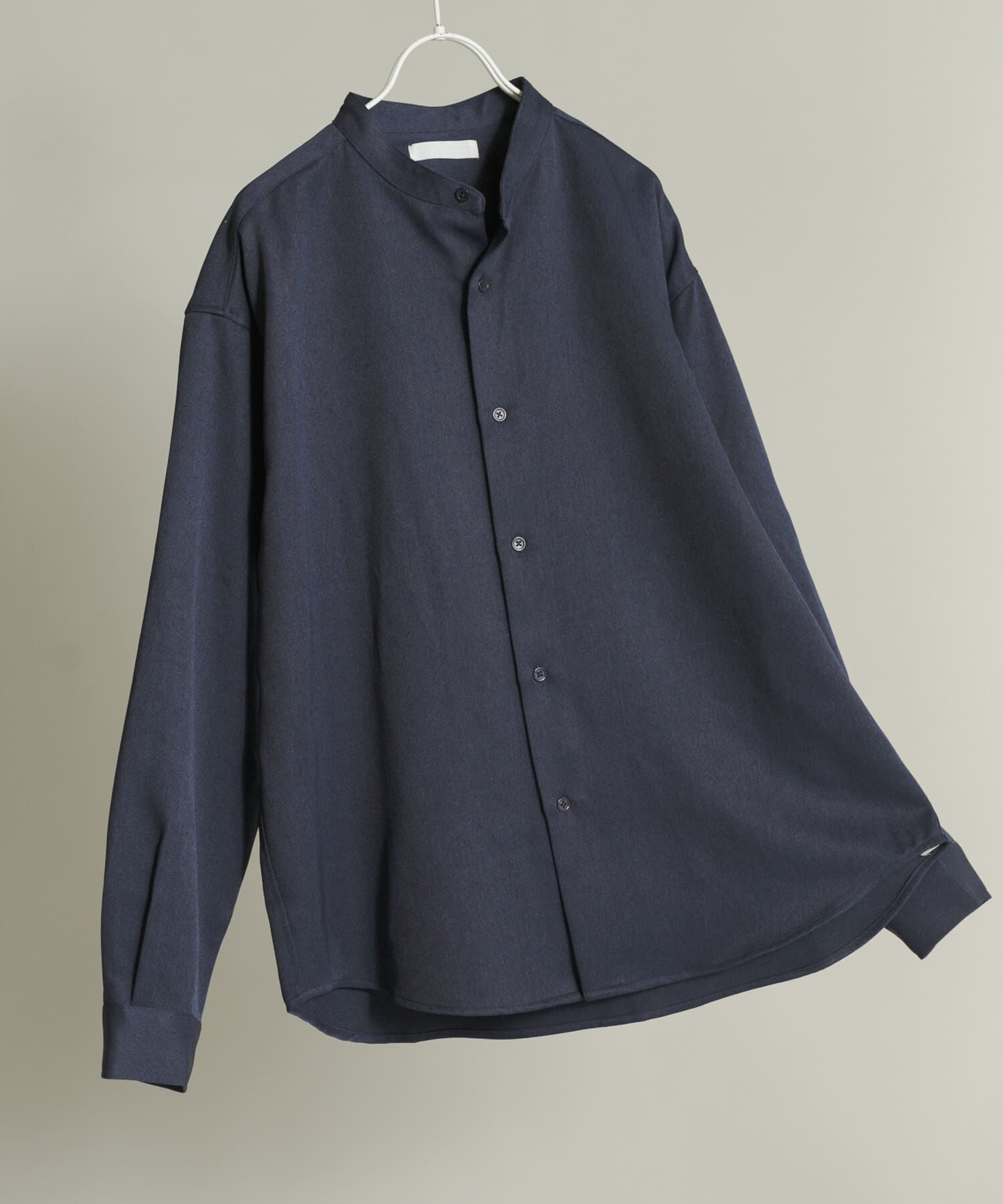 SENSE OF PLACE by URBAN RESEARCH「ウールライクバンドカラールーズシャツ」|シャツ・ブラウス|ネイビー