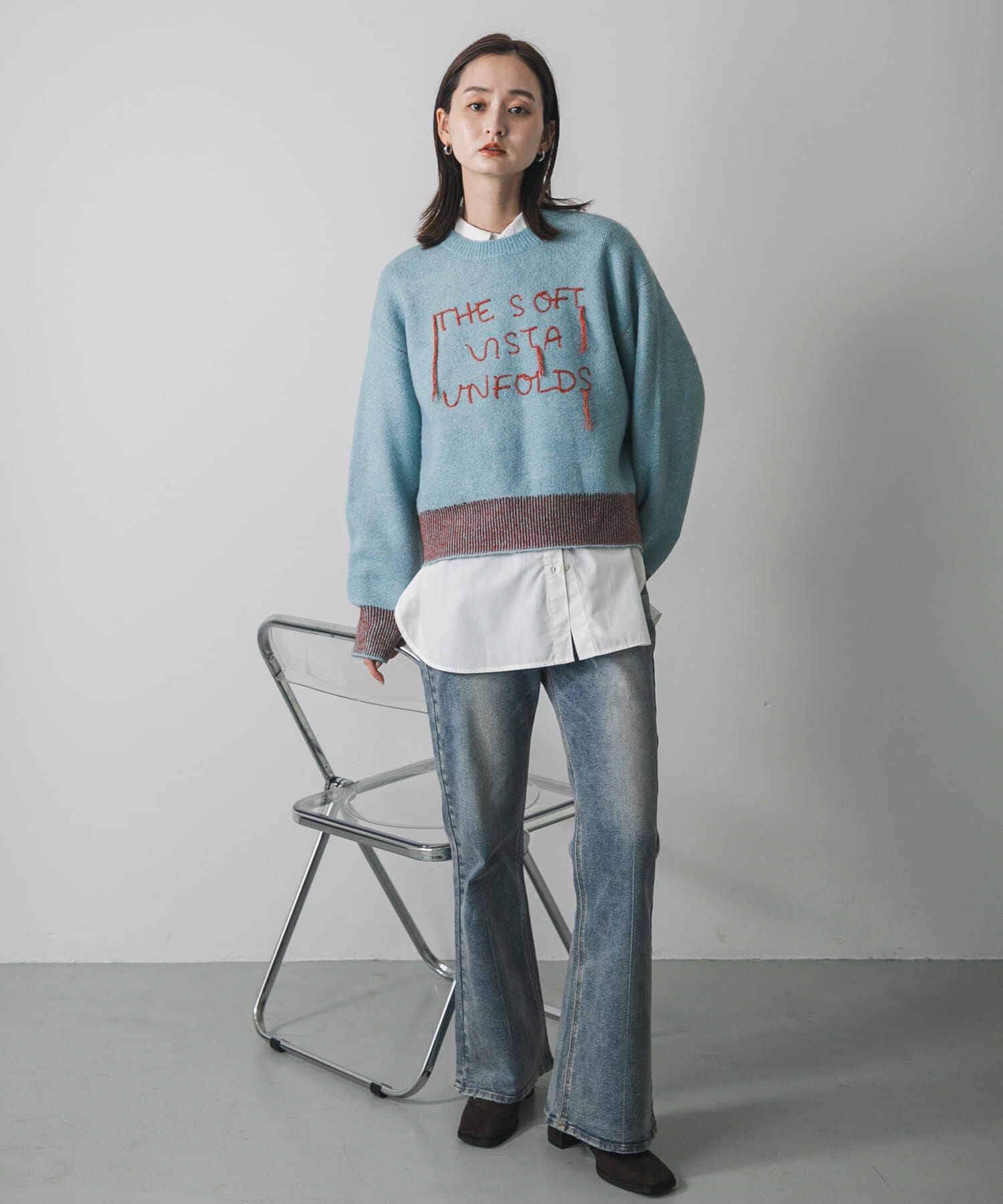 SENSE OF PLACE by URBAN RESEARCH「ロゴシシュウバイカラーリブニット」|ニット・セーター|