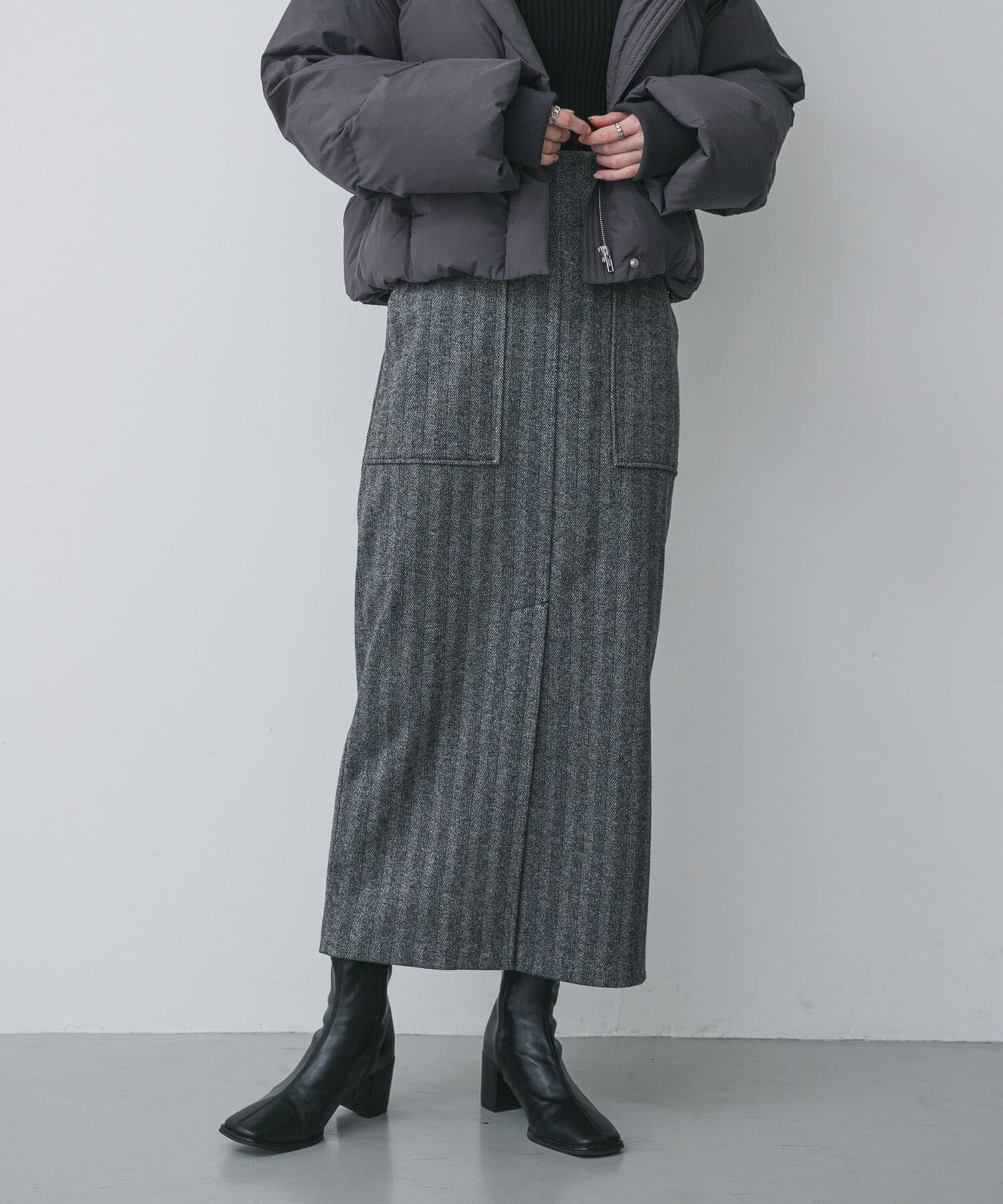 SENSE OF PLACE by URBAN RESEARCH「『XS, TALLサイズ/WEB限定』ジャージーメルトンアウトポケットスカート」|スカート|