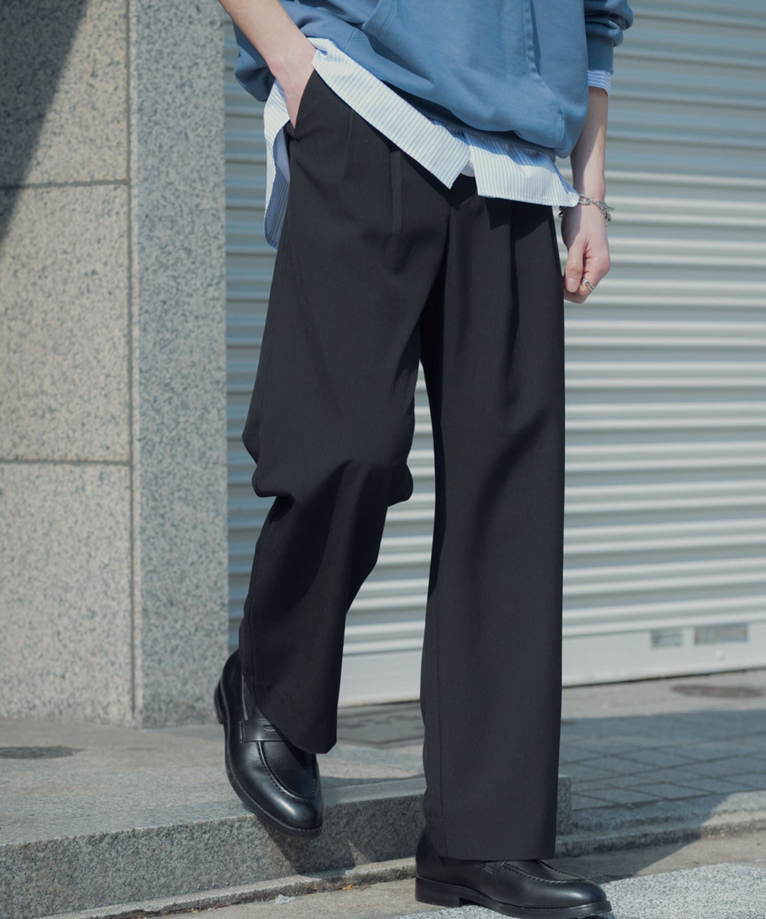 SENSE OF PLACE by URBAN RESEARCH「ダブルタックワイドパンツ」|その他|ブラック