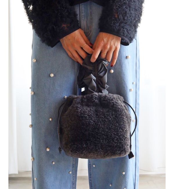 le.coeur blanc「フリルワンハンドルボアトート」|トートバッグ|