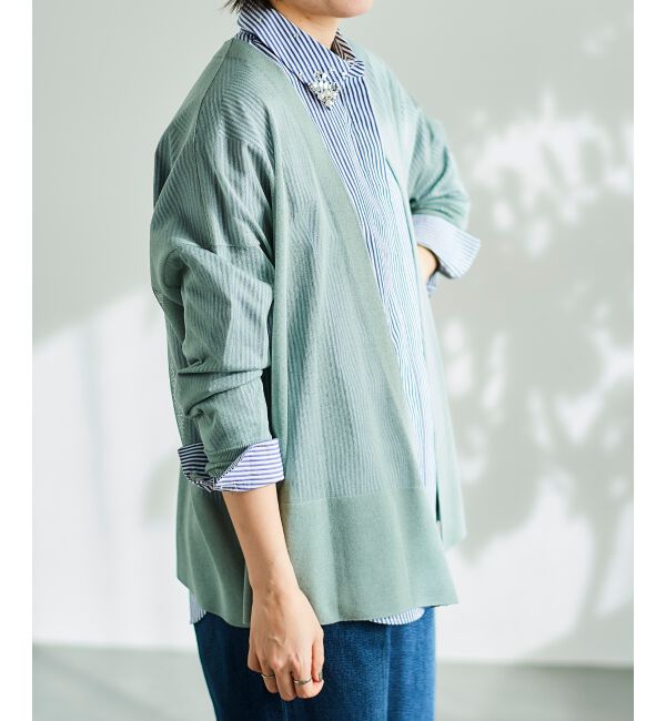  「《手洗い可能》シアーミドル丈カーディガン」|カーディガン|