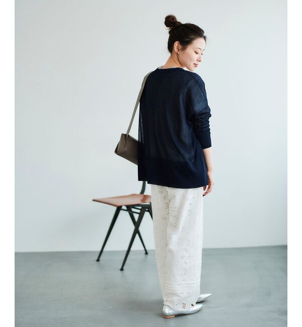  「《手洗い可能》シアーミドル丈カーディガン」|カーディガン|