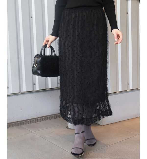  「《手洗い可能》TORRAZZO DONNA別注ベロアドットチュールスカート」|スカート|
